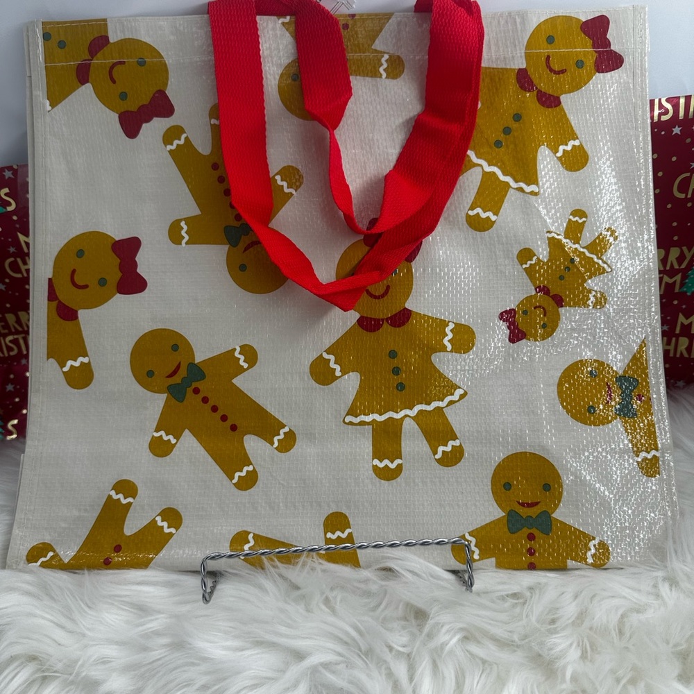 Gingerbread man Holdiay Christmas Reusable Gift Bag